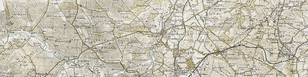 Old map of Shotley Bridge in 1901-1904