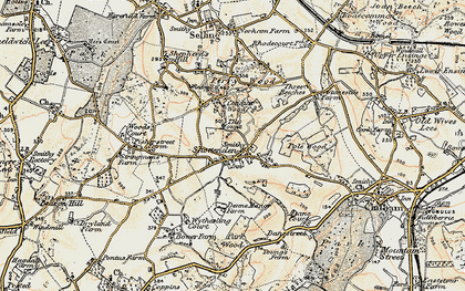 Old map of Shottenden in 1897-1898