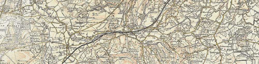 Old map of Shottermill in 1897-1900