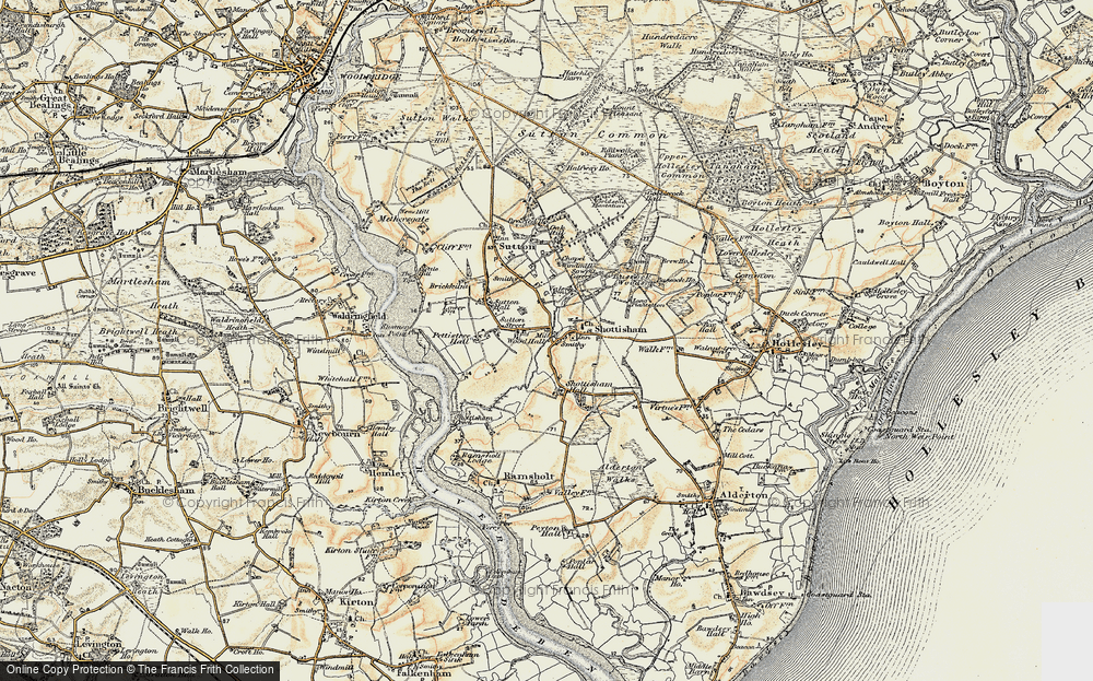 Old Map of Shottisham, 1898-1901 in 1898-1901