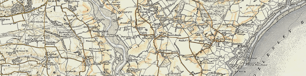 Old map of Shottisham in 1898-1901