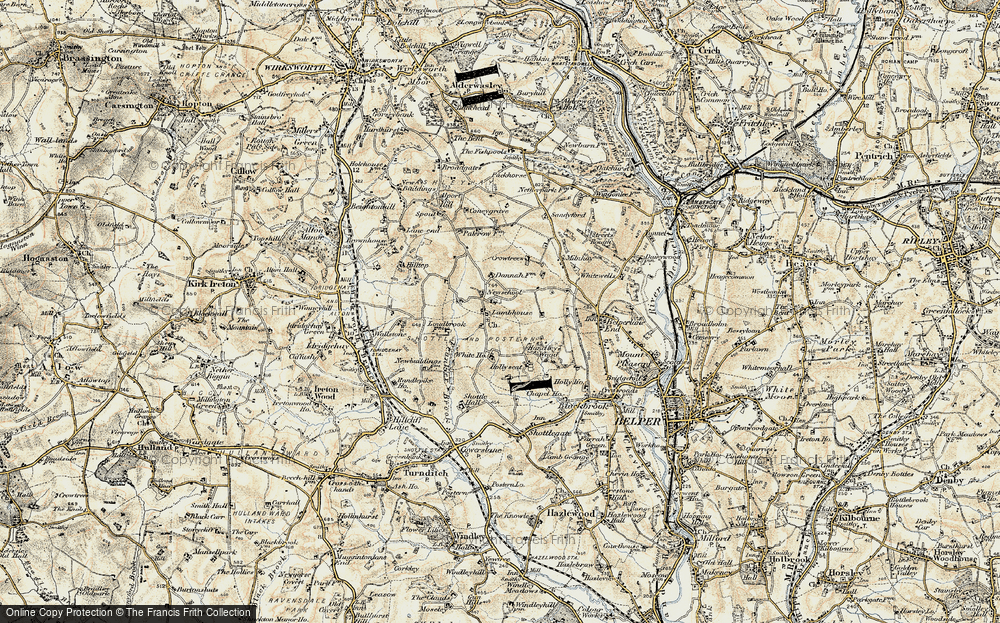 Old Map of Shottle, 1902 in 1902