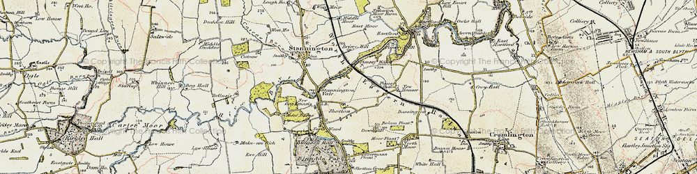 Old map of Blagdon Hall in 1901-1903