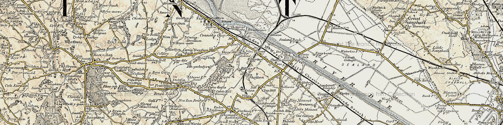 Old map of Shotton in 1902-1903