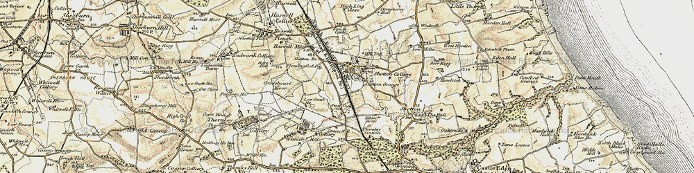 Old map of Shotton Colliery in 1901-1904