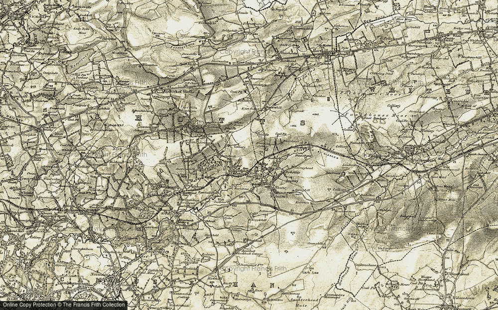 Old Map of Shotts, 1904-1905 in 1904-1905