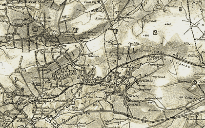 Old map of Shotts in 1904-1905