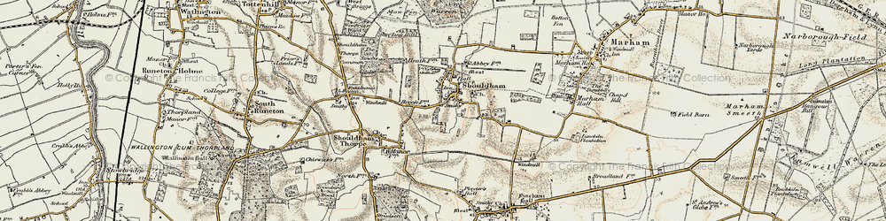Old map of Shouldham in 1901-1902