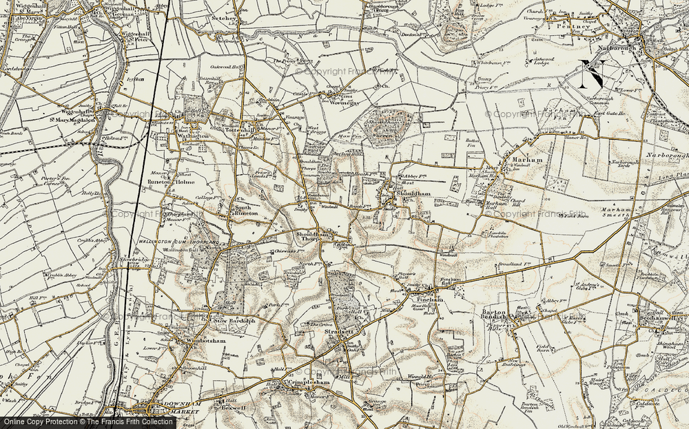 Old Map of Shouldham Thorpe, 1901-1902 in 1901-1902