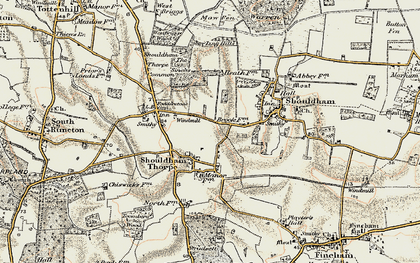 Old map of Shouldham Thorpe in 1901-1902