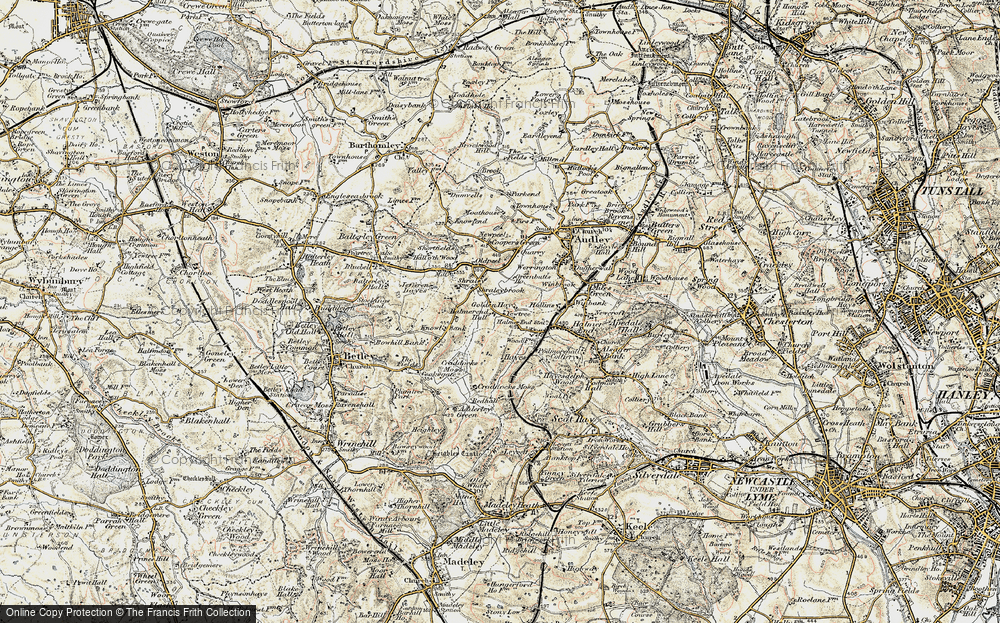 Old Map of Shraleybrook, 1902 in 1902