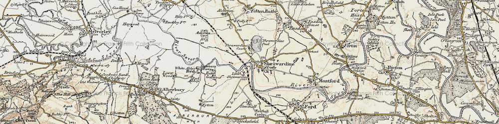 Old map of Shrawardine in 1902