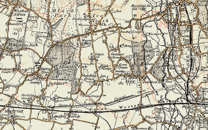 Old map of Shreding Green in 1897-1909