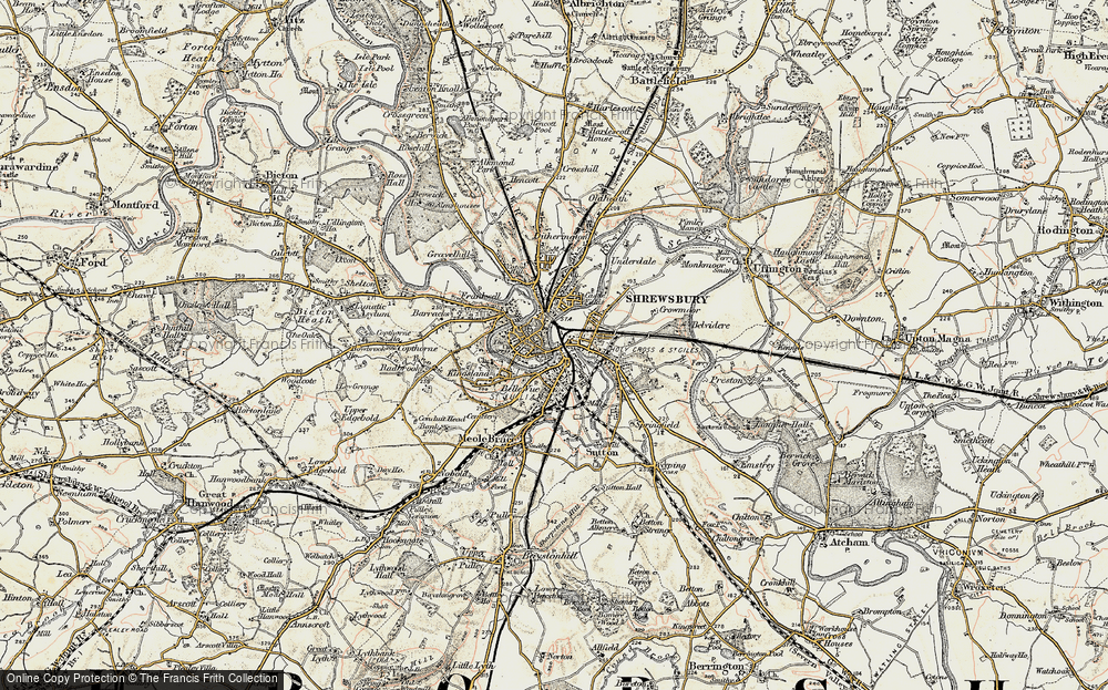 Old Map of Shrewsbury, 1902 in 1902