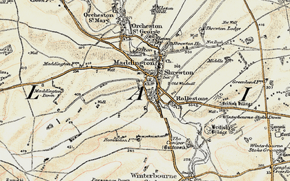 Old map of Shrewton in 1897-1899