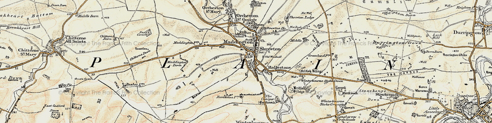 Old map of Shrewton in 1897-1899