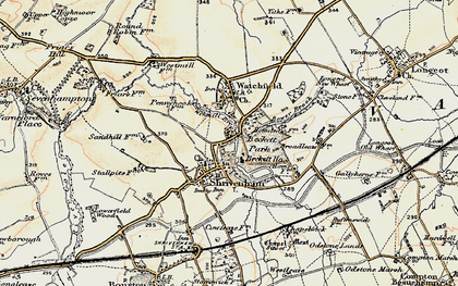 Old map of Shrivenham in 1898-1899