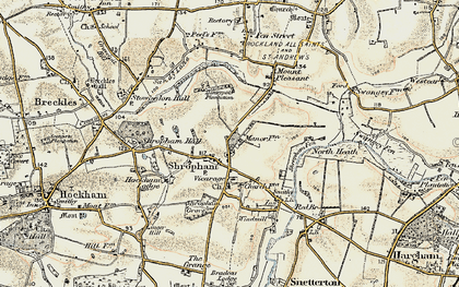 Old map of Shropham in 1901