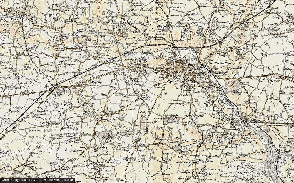 Old Map of Shrub End, 1898-1899 in 1898-1899
