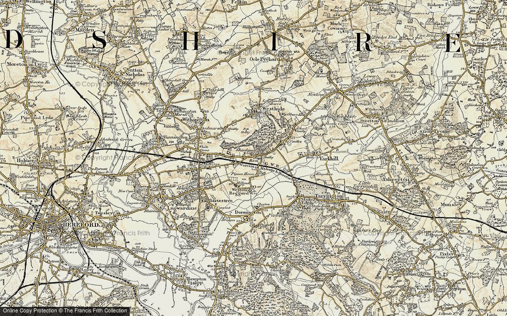 Old Map of Shucknall, 1899-1901 in 1899-1901