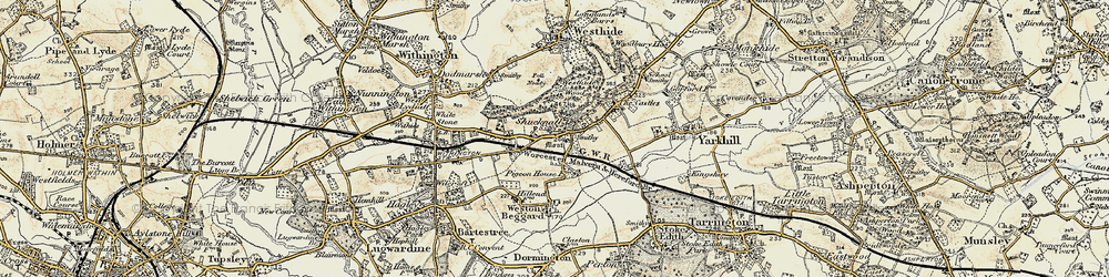 Old map of Shucknall in 1899-1901