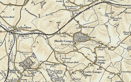 Old map of Shudy Camps in 1898-1901