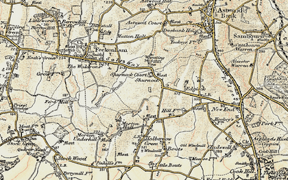 Old map of Wheating Hill in 1899-1902