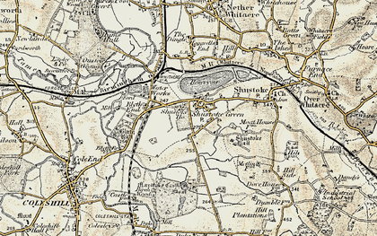 Old map of Shustoke in 1901-1902