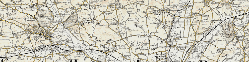 Old map of Shute in 1899-1900
