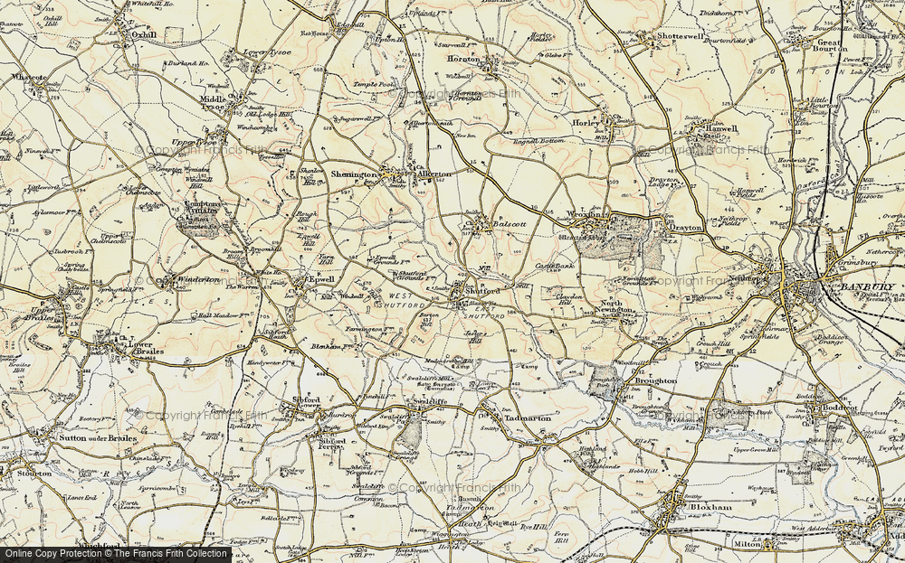 Old Map of Shutford, 1898-1901 in 1898-1901
