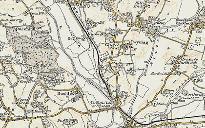 Old map of Shuthonger in 1899-1901