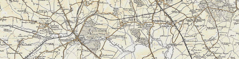 Old map of Shutlanger in 1898-1901