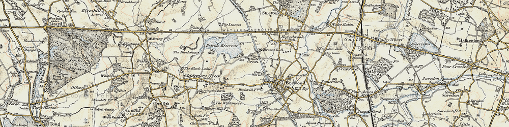 Old map of Belvide Reservoir in 1902