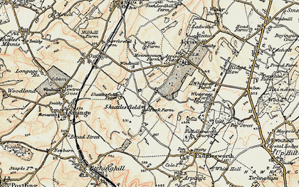 Old map of Shuttlesfield in 1898-1899