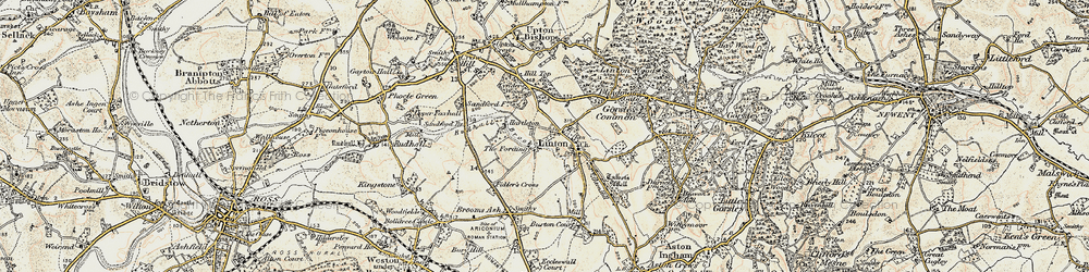 Old map of Shutton in 1899-1900