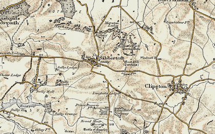 Old map of Sulby Covert in 1901-1902