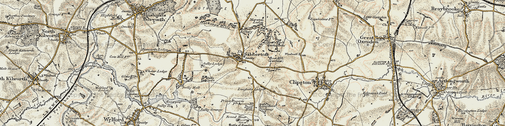 Old map of Sulby Covert in 1901-1902