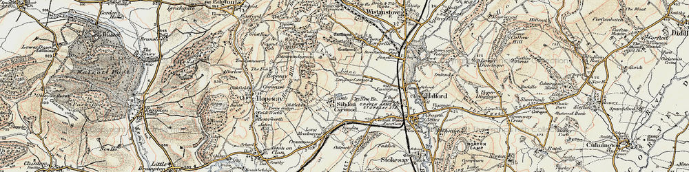 Old map of Sibdon Carwood in 1901-1903