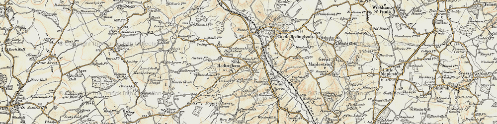 Old map of Sible Hedingham in 1898-1901