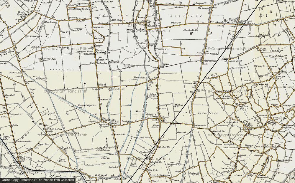Old Map of Sibsey Fen Side, 1901-1902 in 1901-1902