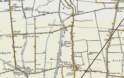 Old map of Sibsey Fen Side in 1901-1902