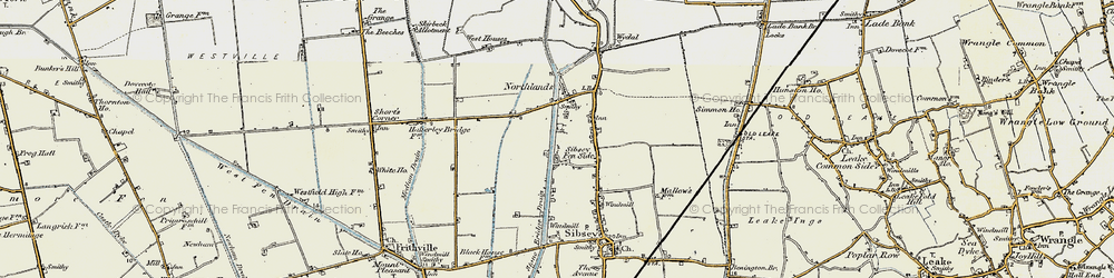 Old map of Sibsey Fen Side in 1901-1902
