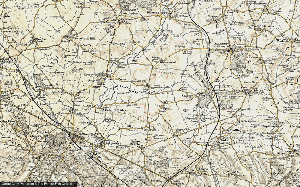 Old Map of Sibson, 1901-1903 in 1901-1903