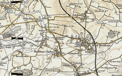 Old map of Sibthorpe in 1902-1903