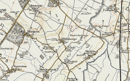 Old map of Sibthorpe in 1902-1903