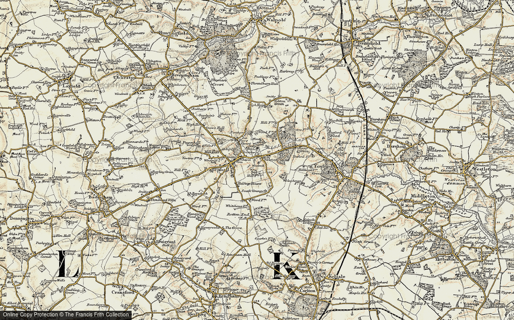 Old Map of Sibton, 1901 in 1901
