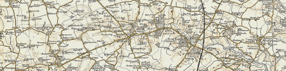 Old map of Sibton in 1901