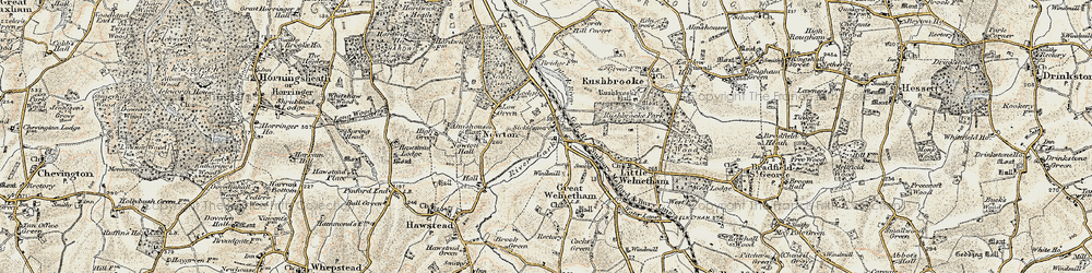 Old map of Sicklesmere in 1899-1901