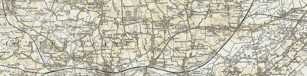 Old map of Sidbrook in 1898-1900