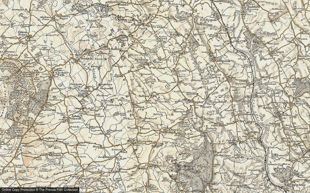 Old Map of Sidbury, 1901-1902 in 1901-1902